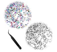 3000 Diamantes De Imitación Coloridos Y Pinzas De 1 Pieza, Lindos Mini Diario Infructuosos, Adornos De Arte De Uñas, Arte De Uñas De Bricolaje.