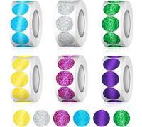 3000 pegatinas de purpurina, puntos adhesivos brillantes de colores, pegatinas de purpurina de 20mm, pegatinas de recompensa láser multicolores, pegatinas de motivación, pegatinas de puntos redondas