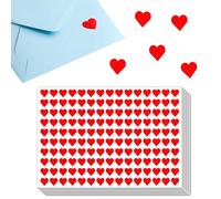 3000 Piezas, 12mm - Pegatinas Gomets Corazónes Rojas - 10 Colores