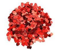 3000 Uds Confeti en Forma de Corazón, Confeti de Mesa Boda, Lentejuelas Brillantes Espolvorear Parte Suministros de Decoración(Rojo)