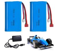 3000mAh 7.4V Li-ion Akku Afenau 2 Stück 7.4 V Li-ion Battery mit T Stecker und XH-3P Plug, Rechargeable 7.4v 3000mah Li-ion Akku RC Akkus 7.4v für RC Autos, Drone, Panzer, Buggys, Boot Roboter