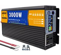 3000W 4000W 5000W 6000W 8000W Onda sinusoidal Pura Inversor DC 12v/24v a AC110v/220v Transformador de Voltaje Corriente DC AC Power Inverter con LCD Pantalla &EU Socket para Coche RV,3000W-12Vto220V