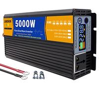 3000W 4000W 5000W 6000W 8000W Onda sinusoidal Pura Inversor DC 12v/24v a AC110v/220v Transformador de Voltaje Corriente DC AC Power Inverter con LCD Pantalla &EU Socket para Coche RV,5000W-12Vto110V