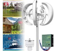3000W-5000W Kit de generador de turbina eólica con controlador - Molino de viento vertical para uso doméstico - Generador de energía renovable eficiente, solución de energía eólica de 48 V