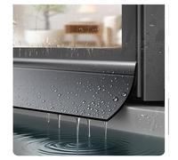 300cm Barrera de Lluvia Autoadhesiva para Ventanas - Deflector de Lluvia Puerta Flexible for Ventanas, Flexible y Cortable Barra De Goma Impermeable para Burlete Ventana(Negro,45mm)