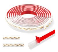 300cm Molduras Decorativas Para Pared Patrón Vintage 3D-Flex, Autoadhesivo Impermeable, Ideal Para Puertas y Armarios (2cm-Blanco con Oro)