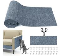 300cm x 40cm Alfombra Rascador Gatos, Tapete Rascador Gatos Autoadhesivo, DIY Protector Sofa Gatos con 20 Tornillos para Proteger Sofá Muebles Pared (Gris Oscuro)