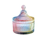 300ml/10oz colorido cristal caramelo plato con tapa en forma de carpa de cristal en forma de tarro de boticario tarro de dulces de boda buffet tarro de alimentos recipientes caja de joyería decorativa
