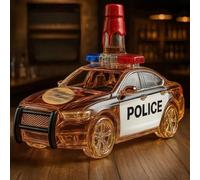 300ML Arte Estatua - Decantador Whisky, Botella De Whisky Con Forma De Coche De Policía, Decantador De Whiskys De Cristal 3D, Botellas De Vino Vacías Con Temática De Coche, Almacenar Licores(B)