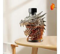 300ml Decantador Whisky - 3D Decantador De Whisky Gulong Head/Wolf Head, Arte Estatua, Botella De Vino De Vidrio De Borosilicato Premium, Jarra De Licor Con Forma De Animal(Dragon head)