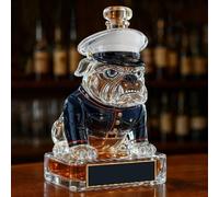 300ML Decantador Whisky Arte Escultura - Botella De Vino Con Diseño De Bulldog Francés En 3D, Hermosa Jarra De Whisky De Vidrio Grabada, Regalo Único Para Decorar El Bar Del Hogar(B)