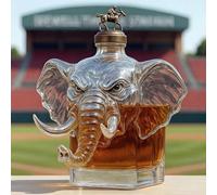 300ML Decantador Whisky Arte Escultura - Botella De Whisky Con Forma De Elefante 3D, Decantador De Whisky De Cristal Novedoso, Botellas De Vino Vacías Con Temática Animal Creativa(E)