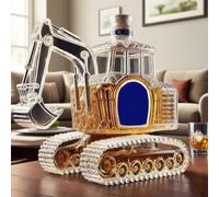 300ML Decantador Whisky Arte Escultura - Botella De Whisky Con Forma De Excavadora 3D, Jarra De Vino Vacía Tallada A Mano Creativa, Decantador De Whisky De Cristal Novedoso