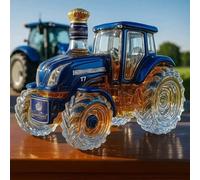 300ML Decantador Whisky Arte Escultura - Botella De Whisky De Cristal Con Forma De Tractor, Escultura De Decantador De Whisky En Forma De Coche En 3D, Dispensador De Botellas De Vino Vacías(Blue)