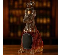 300ML Decantador Whisky Arte Escultura - Botellas De Whisky Y Vino Con Diseño De Sabuesos, 3D Decantador De Whiskys De Cristal Con Forma De Perro, Adornos De Bar Con Temática Animal(B)