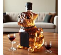 300ML Decantador Whisky Arte Escultura - Decantador De Whisky Con Forma De Carlino 3D, Regalo Original, Botella De Whisky De Perro Hecha A Mano, Recipiente Para Vino Con Temática Animales(#1)