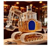 300ML Decantador Whisky Arte Escultura - Decantador De Whisky Novedoso Con Forma De Excavadora 3D, Estatua Artística De Botella De Vino De Vidrio Divertida, Dispensador De Licor Jarra Vino