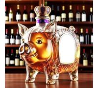 300ML Decantador Whisky Arte Escultura - Dispensador De Licor Con Forma De Cerdo 3D, Decantador De Whisky De Cristal, Escultura De Botella De Whisky Y Vino, Recipientes Para Almacenar Vino