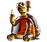 300ML Decantador Whisky Arte Escultura - Escultura 3D De Botella De Whisky Con Forma De Tortuga De Dedo Medio, Decantador De Whisky Con Forma De Animal Creativo Personalizado(Turtle)