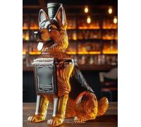 300ML Decantador Whisky Arte Escultura - Escultura De Botella De Vino Divertida Con Forma De Pastor Alemán En 3D, Decantadores De Whisky Con Tema Animal, Estatua De Perro Para Decoración