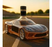 300ML Decantador Whisky Arte Escultura - Escultura De Botella De Vino Novedosa En Forma De Coche Deportivo 3D, Decantador De Whisky De Cristal Con Tema De Coche, Estatua De Regalo Decoración(B)