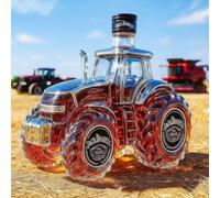 300ML Decantador Whisky Arte Escultura - Escultura De Decantador De Whisky Con Forma De Coche En 3D, Estatua De Botella De Whisky Con Forma De Tractor, Botella De Vino Vacía A Prueba De Fugas(A)