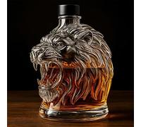 300ML Decantador Whisky Arte Escultura - Escultura De Decantador De Whisky De Cristal Con Cabeza De León En 3D, Regalo Original Para Decorar Botellas De Vino Con Forma De Animal