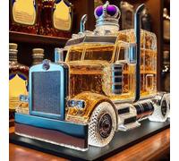 300ML Decantador Whisky Arte Escultura - Escultura De Decantador De Whisky En Forma De Camión 3D, Estatua De Botella De Vino De Cristal Con Tema De Coche Novedoso, Contenedor Vino(#4)