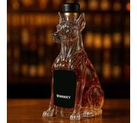 300ML Decantador Whisky Arte Escultura - Esculturas De Botellas De Whisky Con Forma De Perro En 3D, Decantador De Whisky De Cristal Con Forma Perro, Recipientes Vino Con Temática Animal(C)