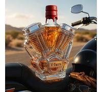 300ML Decantador Whisky Arte Escultura - Estatua De Botella De Whisky De Cristal, Escultura De Botella De Vino V-Twin Grabada En 3D, Decantador De Whisky De Cristal Novedoso(D)