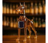 300ML Decantador Whisky - Arte Estatua, Botella De Vino De Cristal Con Forma De Animal En 3D, Mini Decantador De Whisky Con Forma De Dóberman, Recipientes Herméticos Para Almacenar Vino(A)