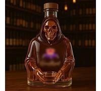 300ML Decantador Whisky - Arte Estatua, Botella De Whisky Con Esqueleto, Aireador De Jarra De Vino De Vidrio Gótico, Escultura De Decantador Personalizable Para Decoración De Bar(C)