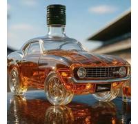 300ML Decantador Whisky - Arte Estatua, Escultura De Botella De Whisky Con Temática De Coche En 3D, Estatua De Decantador De Whisky De Cristal Con Forma De Coche, Recipientes Almacenar Vino(A)