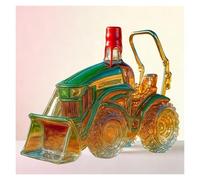 300ML Decantador Whisky - Botella De Whisky Con Forma De Tractor 3D, Arte Estatua, Diseño Creativo, Botellas De Vino Vacías Con Temática De Coche, Decantador De Whisky De Vidrio Soplado A Mano(A)
