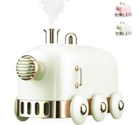 300ml Ultrasonic Humidifier Retro Train USB Aroma Air Diffuser Essential with Color LED Light, for Desktop/Office/Bedroom (Green)