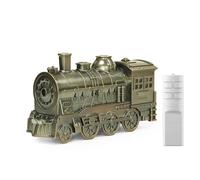 300ML Vintage Steam Train Essential Oil Diffuser with Dual Mist & 2-Color LED, Quiet Aromatherapy Humidifier with Auto Shut-Off, Cool Mist Air Diffuser for Bedroom, Office, Home Decor(Antique Gold)