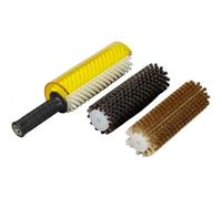 300mm Ski Brush Kit with Roto Brush Handle Axle - Complete Set with Nylon, Brass, and Horsehair Brushes for Easy Waxing and Maintenance