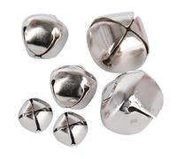 300pcs (10mm + 15mm + 20mm) Cascabeles Plateados para Decoración de Navidad y Manualidades DIY, Plateado