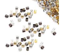 300PCS Abalorios de Crimpado de Tubo Cuentas de Metal,para pendiente pulsera collar colgante DIY fabricación de joyas de plata1.5mm/2.0mm/2.5mm
