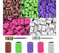 300pcs Bandas Lijadoras para Taladro De Uñas, #80#120#150#180#240 Bandas Lijadoras para Uñas, Bandas Lijadoras De Grano Grueso Medio Fino para Uñas, Bandas Lijadoras De Uñas para Manicura Pedicura