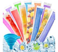 300PCS Bolsas Paleta Hielo con 1 Embudo, Bolsas para Helados, Bolsas de Popsicle, Sin BPA, Bolsa de Molde Para Paletas para Paletas de Hielo, con para Yogur, Helado, Jugo (28x5.5cm)