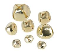 300pcs Cascabeles Dorados para Decoración de Navidad y Manualidades DIY, Dorado (100 unidades 10mm + 100 unidades 15mm + 100 unidades 20mm)