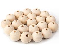 300Pcs Cuentas de madera natural DIY Bola de madera sin terminar Collar redondo hecho a mano para hacer joyas Pulsera Artesanías Decoraciones