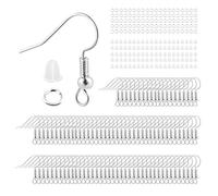 300PCS Ganchos para Pendientes Kits, Enganches Pendientes, Ganchos de Pendientes, Accesorios de Joyería que Hace con topes de goma para Hacer Joyas Aretes Accesorios