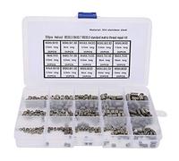 300Pcs Juego de herramientas de inserto roscado Juego de herramientas de reparación de roscas de acero inoxidable M3x0.5 M4x0.7 M5x0.8