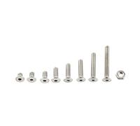 300pcs M2.5 A2 Tornillos Hexagonales con Tuercas de Acero Inoxidable Pernos con Tuercas de Hilo Lleno (Cabeza plana)