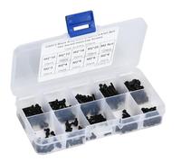 300pcs M2 x 3-20mm 12.9 Grado Hexagonal negro Tornillo Tornillo y tuerca Kit Aleación de acero Botón Tornillos de cabeza hueca