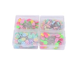 300pcs Multicolores de Vidrio Bola Cabeza pasadores, Cabeza Redonda sastrería, Bricolaje acolchar Herramienta Suministros de Costura para adaptar componentes de joyería decoración Flores(#2)