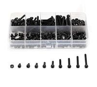 300pcs / Set Negro DIN 912 M2 M2.5 M3 Cap Allen Perno Hexagonal Ronda Cabeza del Tornillo y la Tuerca del Kit del Surtido DaJiKan (Color : M2)