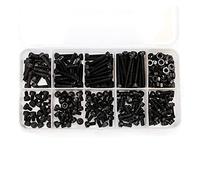 300pcs / set negro din912 M2 M2.5 M3 Allen Bolt Hex Socket Round Tap Tornillo de cabeza y kit de surtido de tuerca(M2)